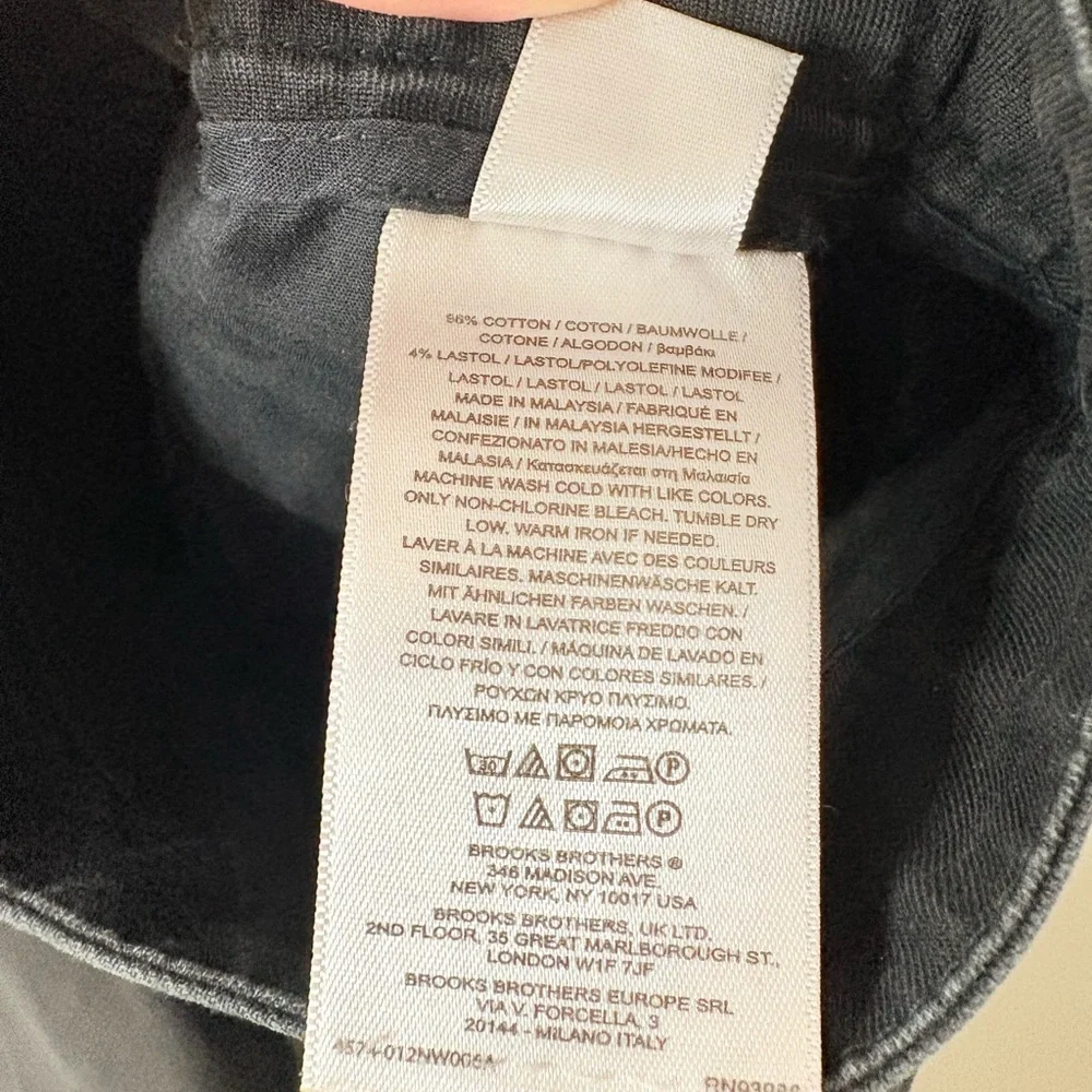 🐈⬛BROOKS BROTHERS Womens 6 Black Stretch Cotton Advantage Chino® Pants Office - Picture 6 of 6